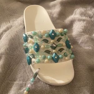 White Slides With Colored Stones